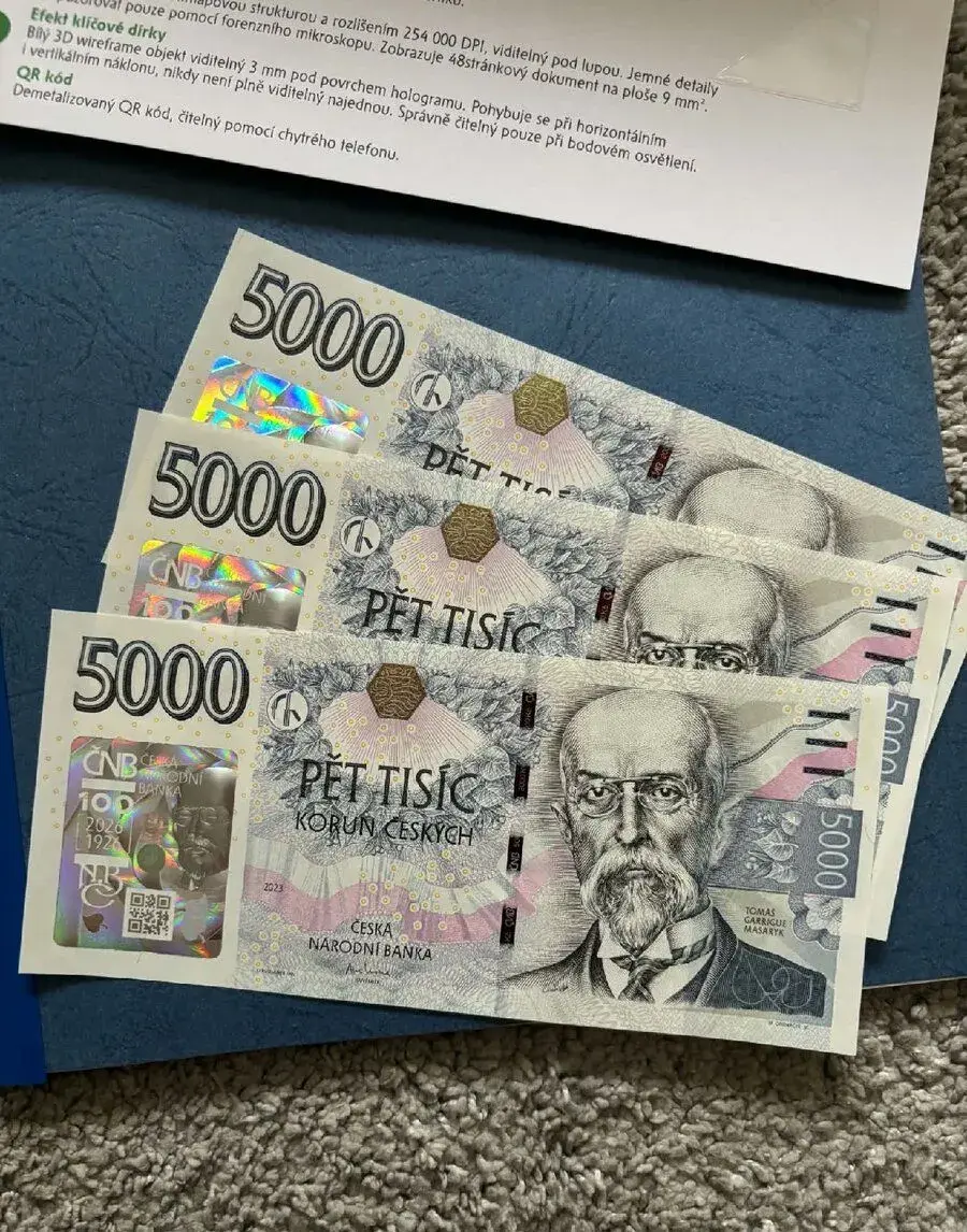 5000kč s přítiskem