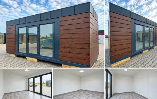 -MODULÁRNÍ KONTEJNER 6 × 3 m –, TMAVÝ OŘECH
