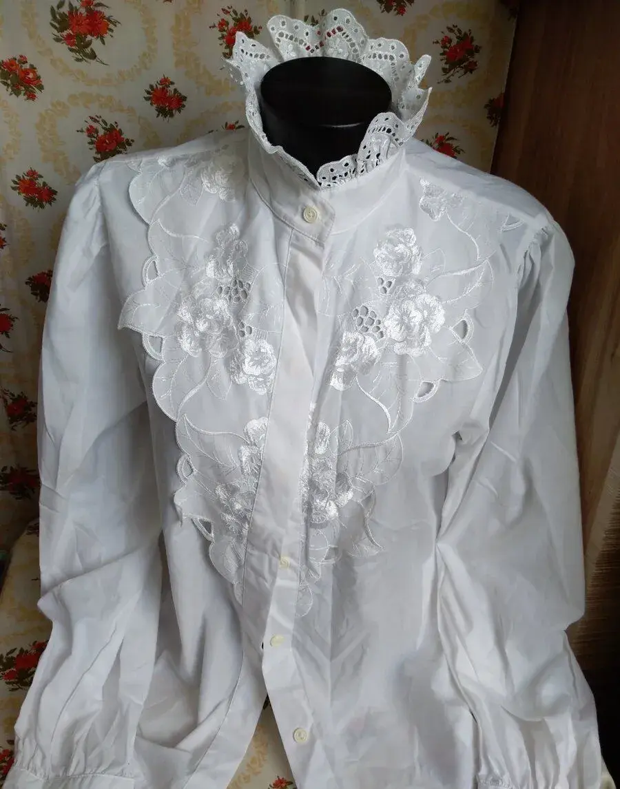 Vintage košile s krajkou, výšivkou