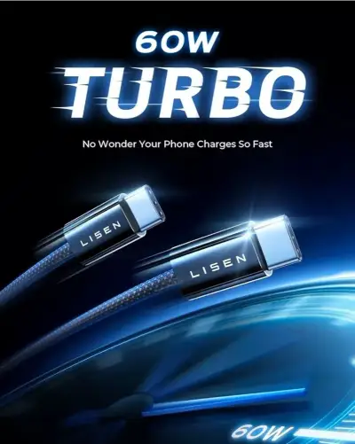 Kabel LINSEN USB-C/USB-C, 60W,(3.1A)2M.🔥Špičková kvalita 🔥