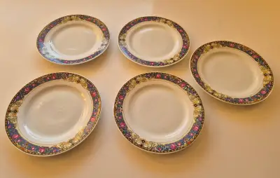 Dekorované talíře pěkné, 5 ks, průměr 19cm