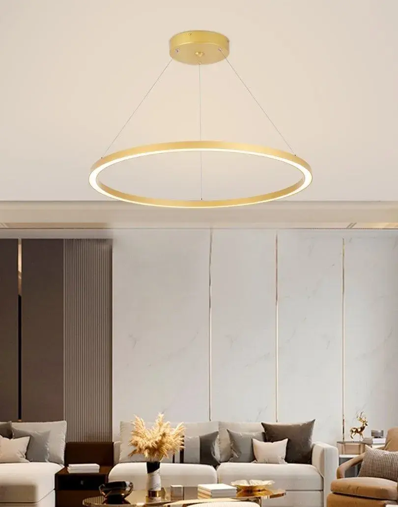 Immax NEO FINO – chytré LED závěsné svítidlo, zlatý kruh 80