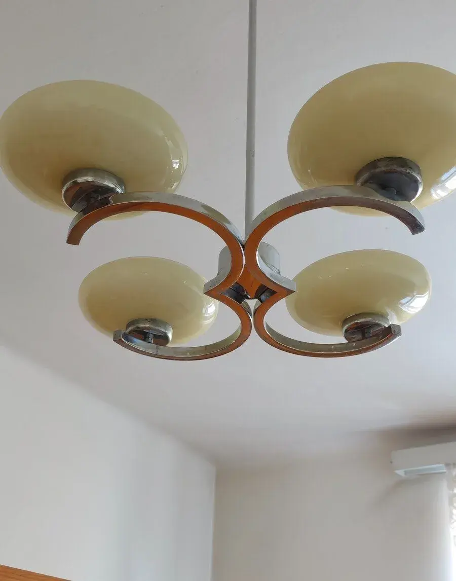 Lustr Art Deco - chromovaný
