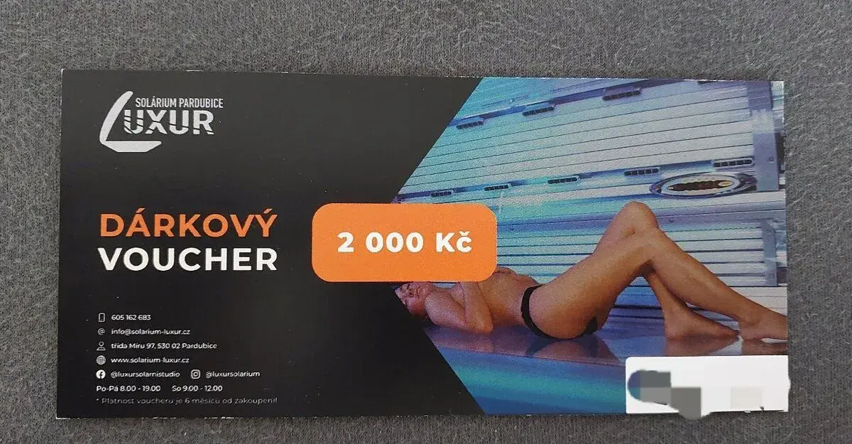Poukaz do solaria Luxur Pardubice