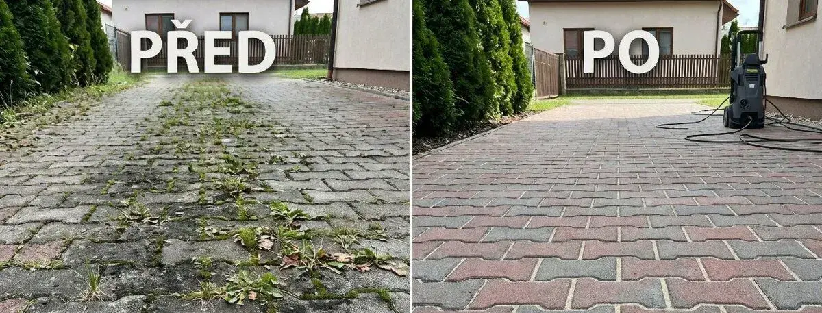 ​Hloubkové čištění zámkové dlažby, fasád a FVE. Brno a okolí