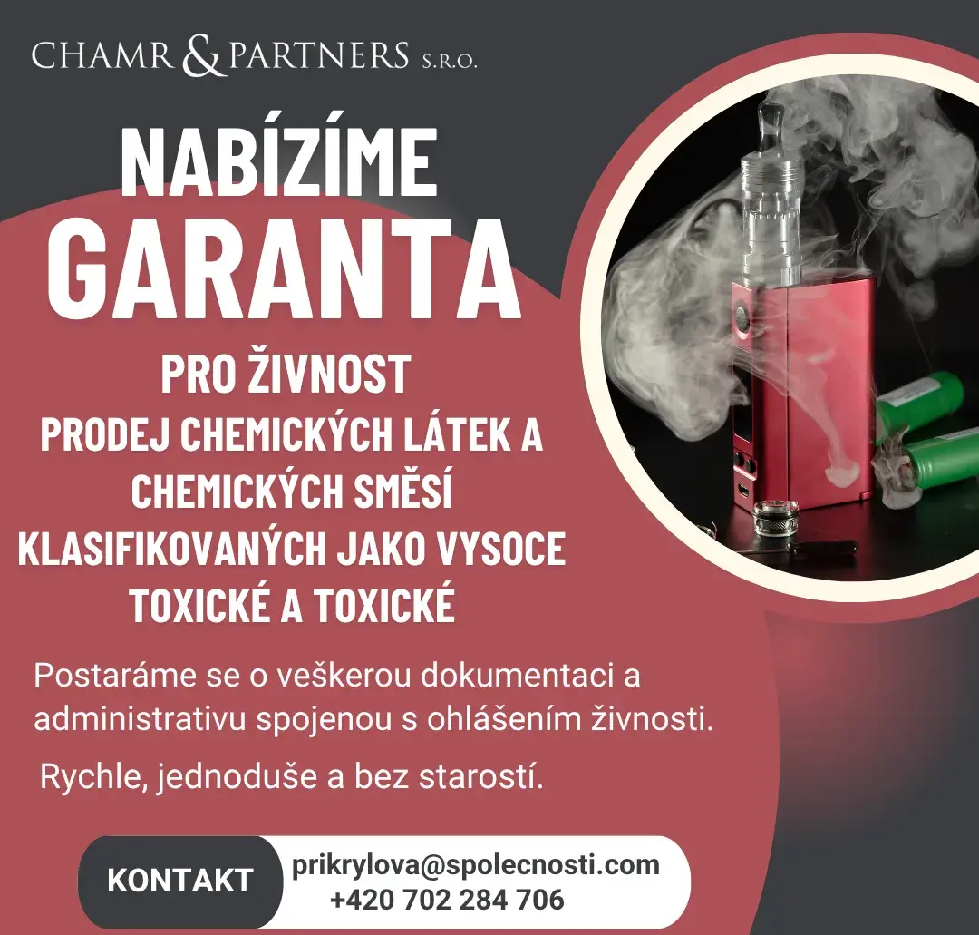 Zajištění garanta - prodej chemických látek a směsí