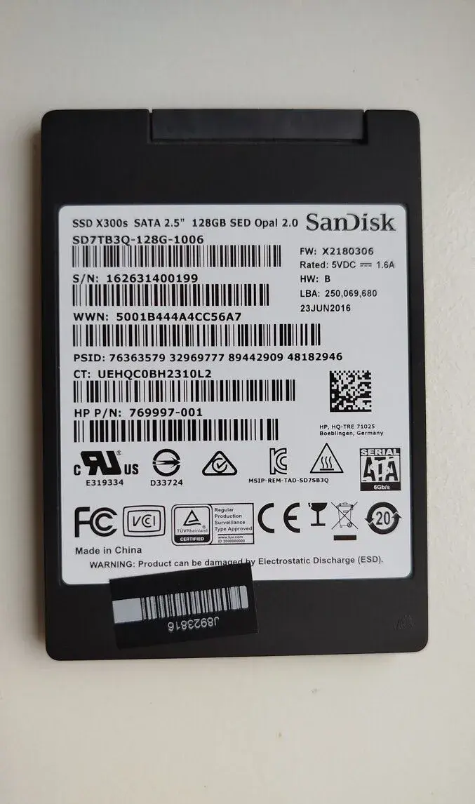 SSD Sandisk SSD X300s - 128 GB