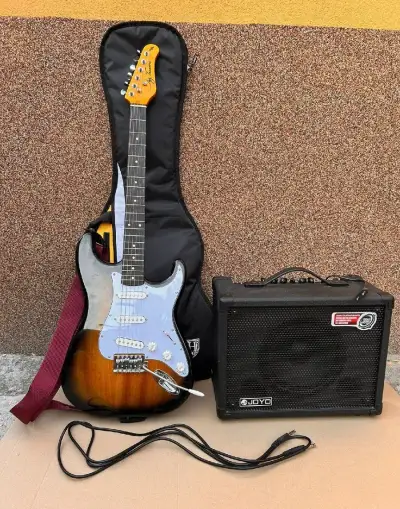 Elektrická kytara stratocaster + příslušenství