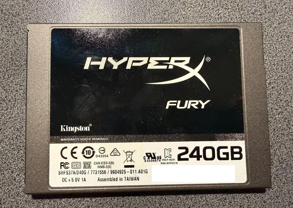 SSD Kingston HyperX Fury 240GB SATA III – 95 % zdraví