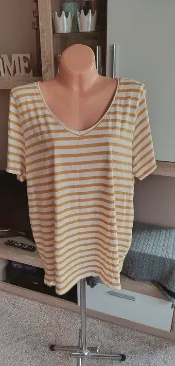 Krásné Cotton tričko s proužky 50/52