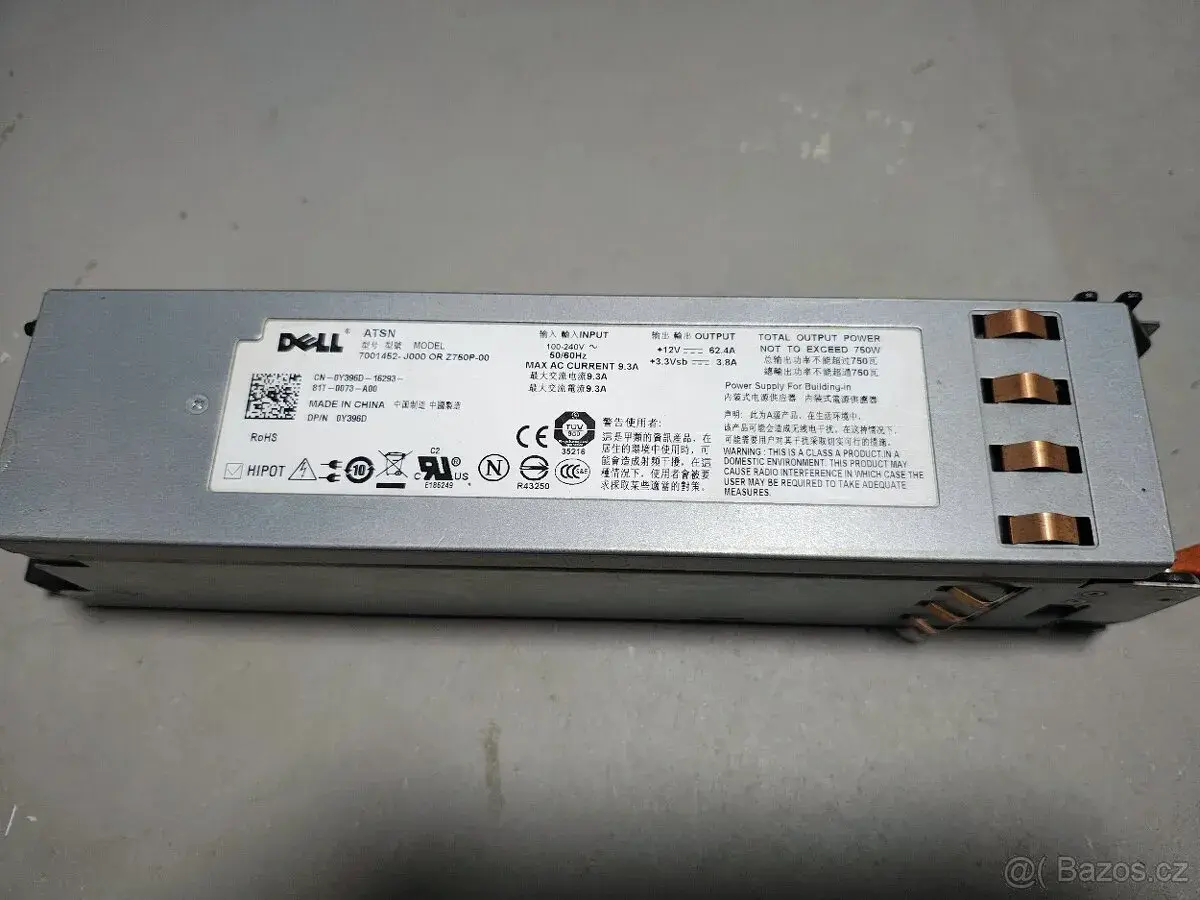 DELL serverový zdroj 750W, 12V 62.4A