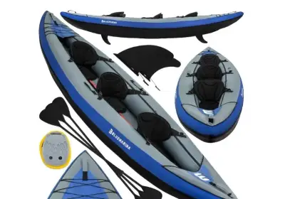 Nafukovací kajak Bluemarina Samoa, třímístná kánoe, nožní pu