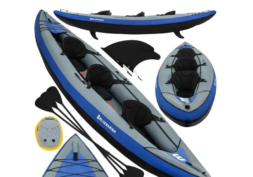 Nafukovací kajak Bluemarina Samoa, třímístná kánoe, nožní pu