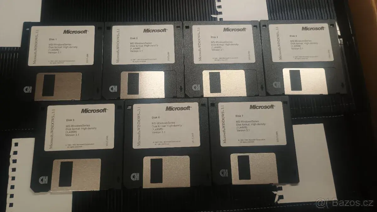 Windows 3.1 instalační diskety - originál