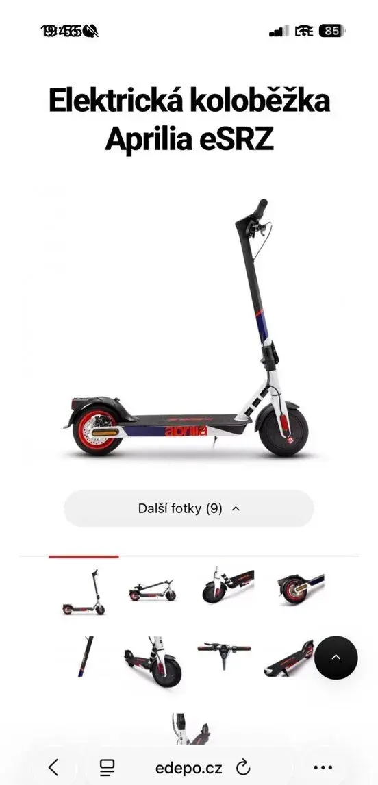 elektro koloběžka aprilia eSRZ