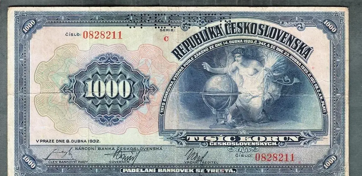 Staré bankovky 1000 korun 1932
