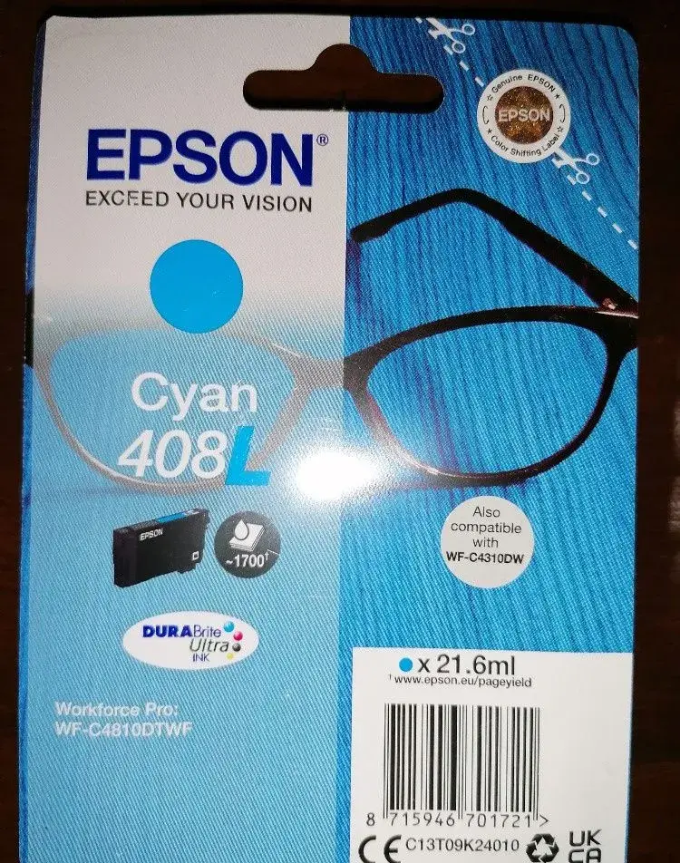 EPSON inkoust 408L Cyan (21.6ml)