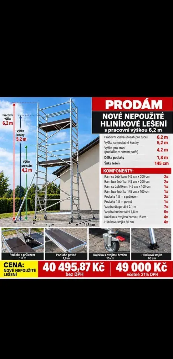 Nové hliníkové lešení