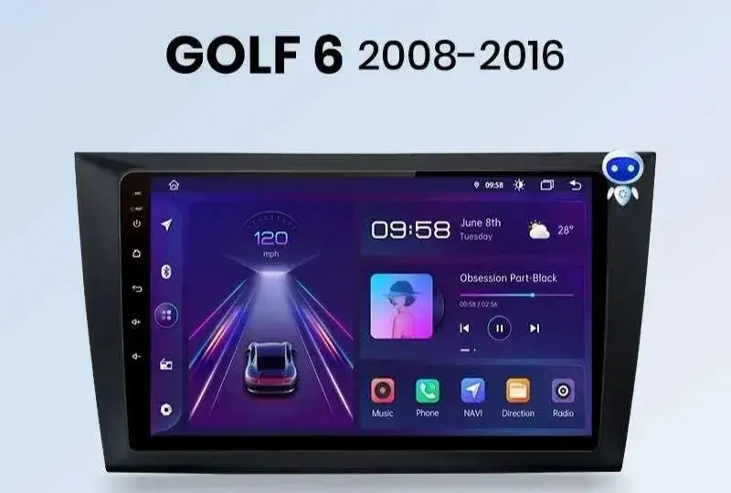 Android autorádio s navi pro VW GOLF 6 (2008-2016)