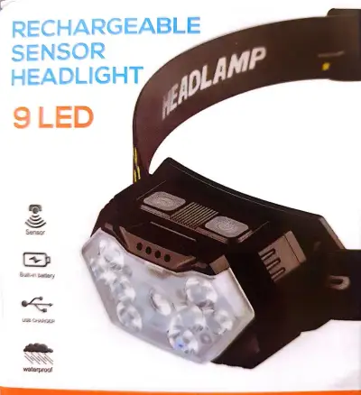 Čelovka LED, USB nabíjení, 1000 lumen, nová nepoužitá