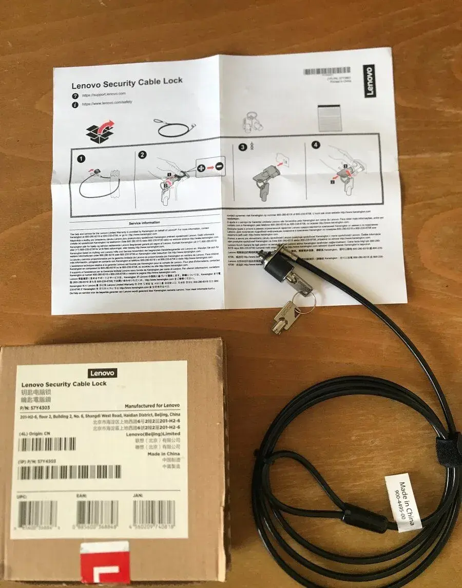 Lenovo kabelový zámek pro notebooky original