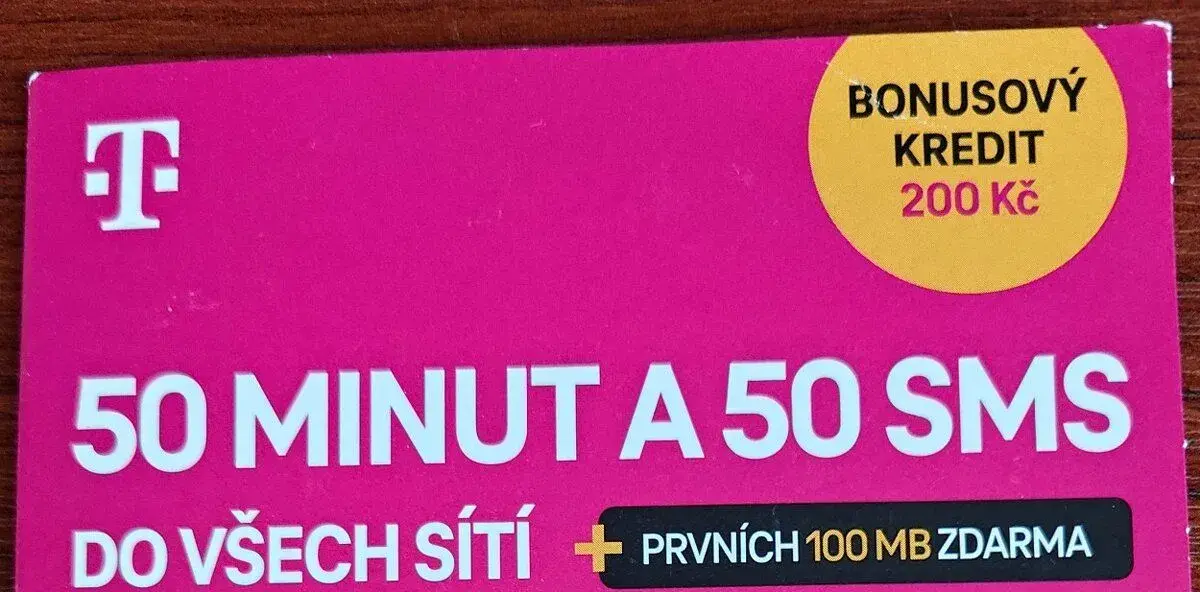 Předplacená SIM karta T-Mobile s kreditem - NOVÁ