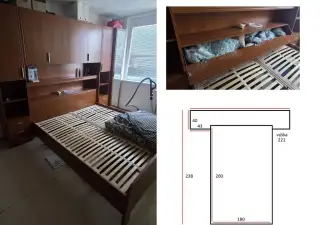 Postel a skříně