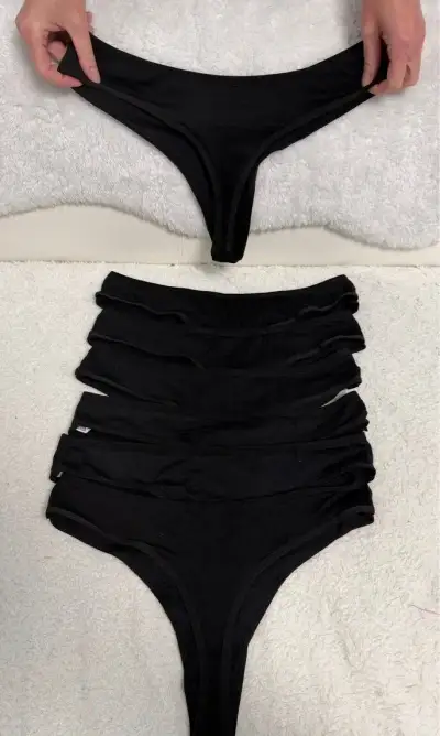 Dámská černá bavlněná tanga vel. L/XL