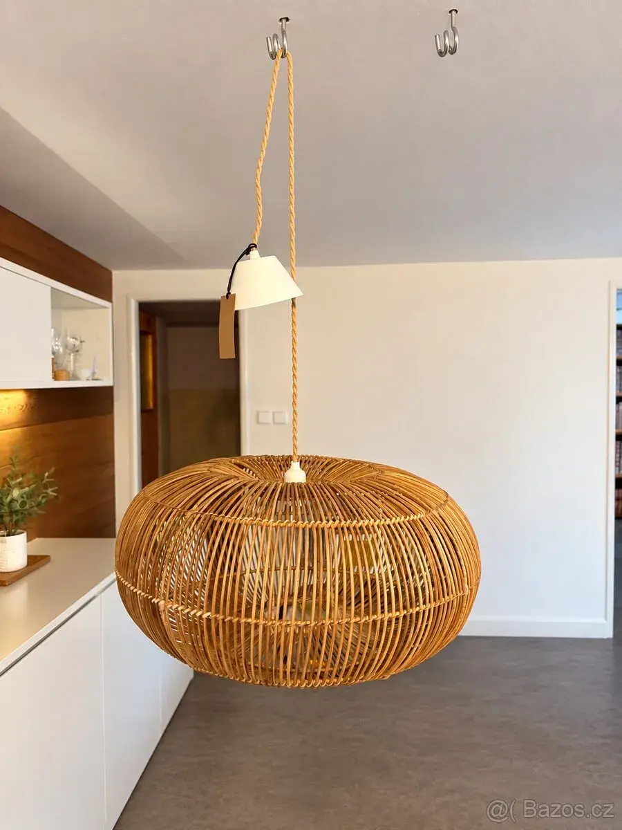 Závěsný ratanový lustr PR Home Zuri