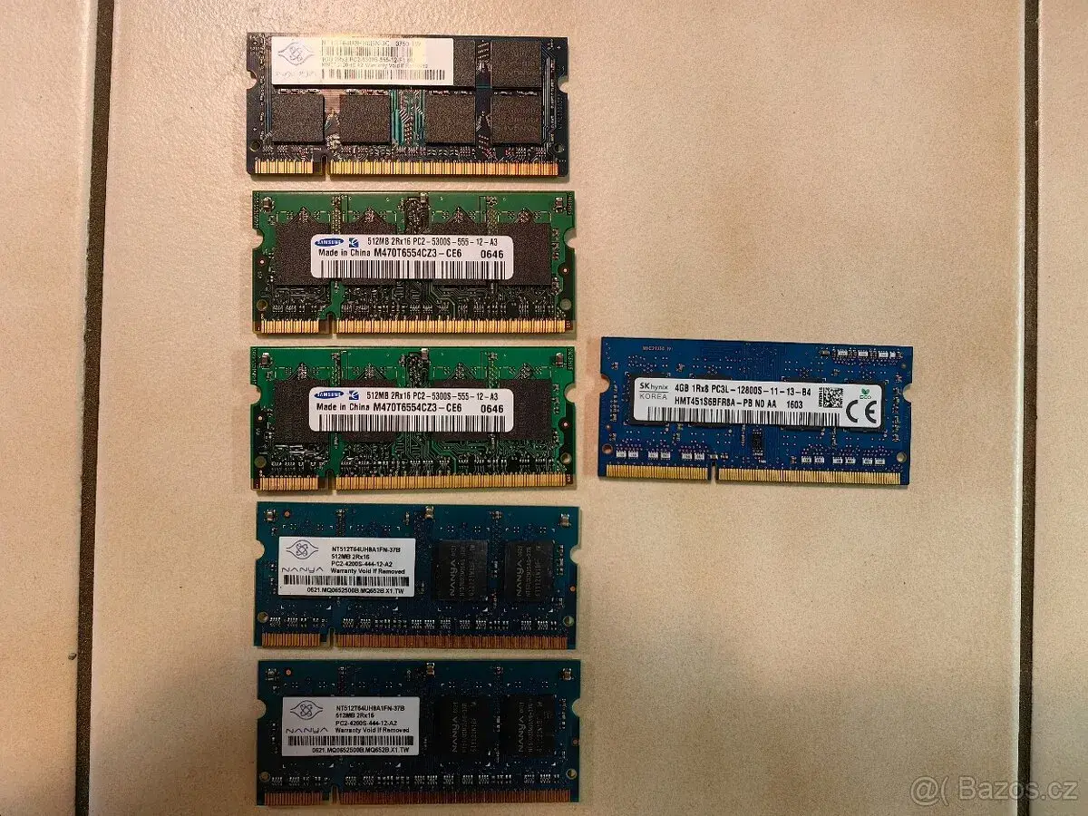 DDR2 DDR3 RAM různé druhy PC/Notebook