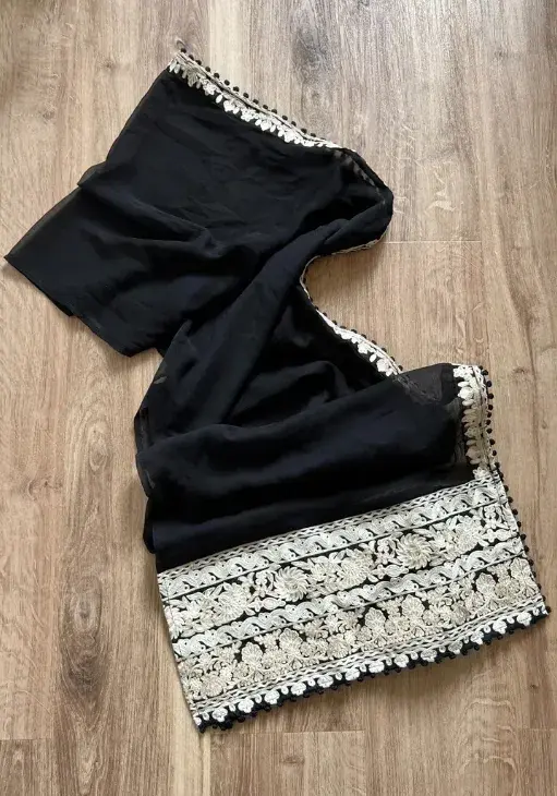 Nový černý šifonový hip scarf / pareo / boho layering šátek