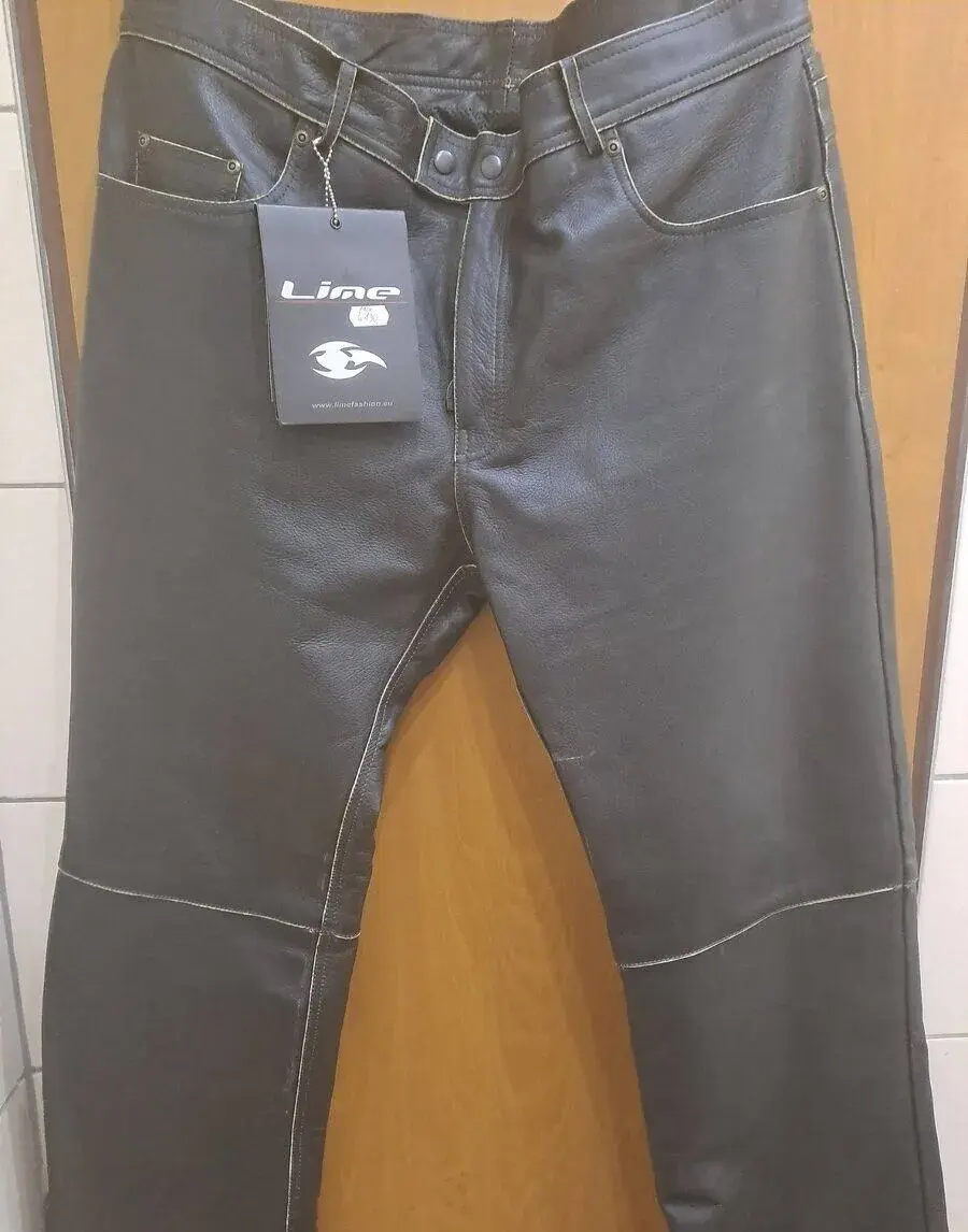 Kožené kalhoty - motorkářské, vel. XXL (58)