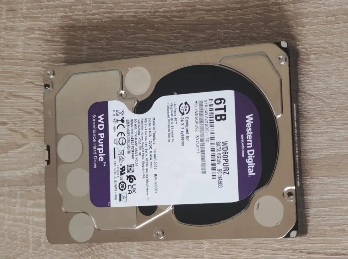3,5" SATA HDD 6 TB WESTERN DIGITAL PURPLE WD60PURZ