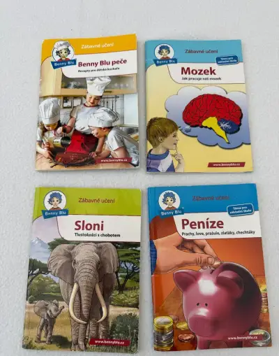 4 knížky Benny Blu - Mozek, Peníze, Sloni, Benny Blu peče
