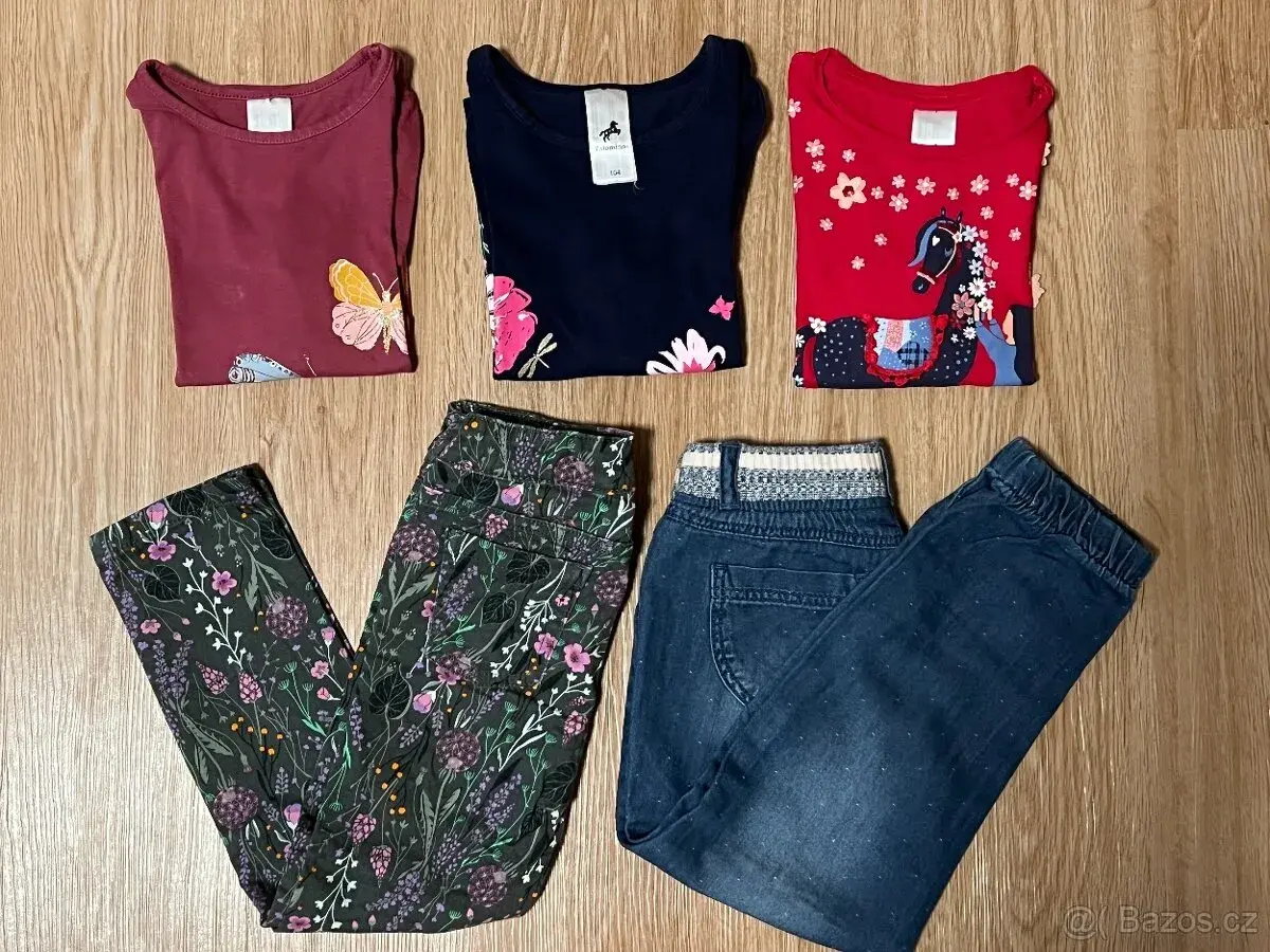 Dívčí jarní/podzimní set – trika, kalhoty aj. – 14 ks - C&A
