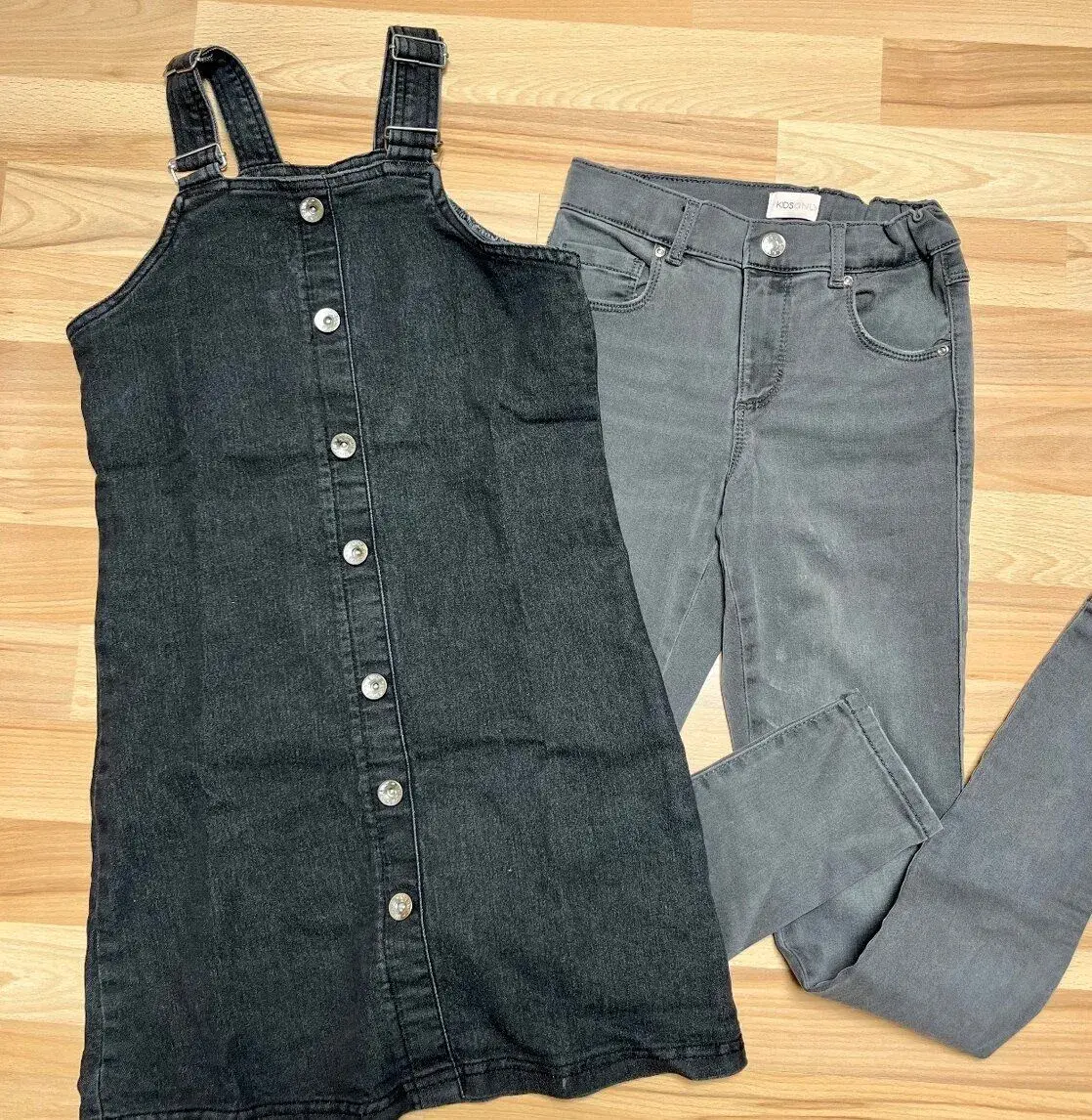 Dívčí riflové šaty+džíny/slimky ve.146