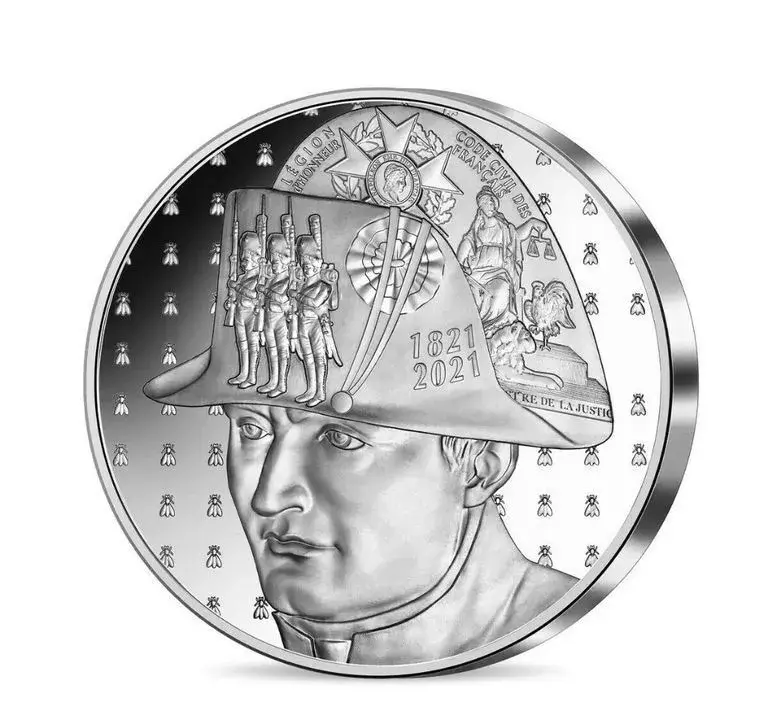 1 OZ Stříbrná mince 200. VÝROČÍ OD SMRTI NAPOLEONA, PROOF
