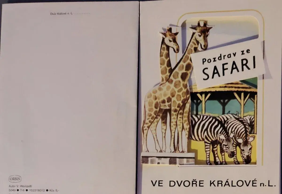 Trojrozměrné přání/pohlednici ZOO DVŮR KRÁLOVÉ