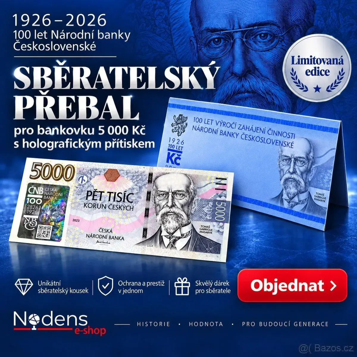 Přebal pro bankovku 5000 Kč s přítiskem - bez bankovky