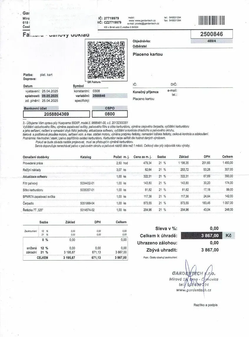 Motorová pila Husqvarna 550 XP