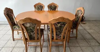 Jídelní set IBA nábytek: Dubový rozkládací stůl + 6 židlí