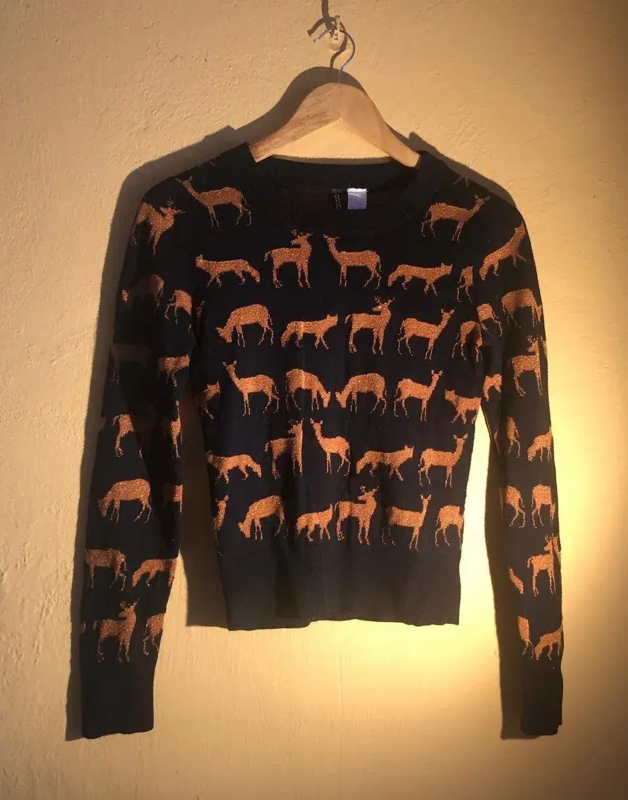 H&M - dámský, dívčí světřík, s lesním motivem.