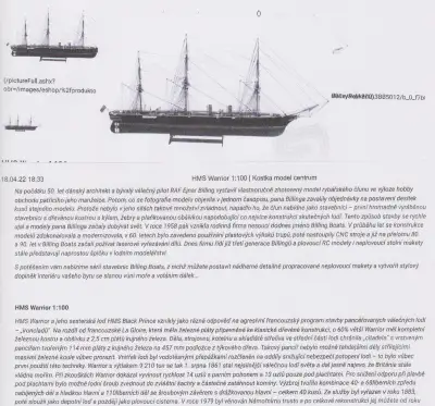 Stavebnici modelu"HMS Warrior 1: 100
