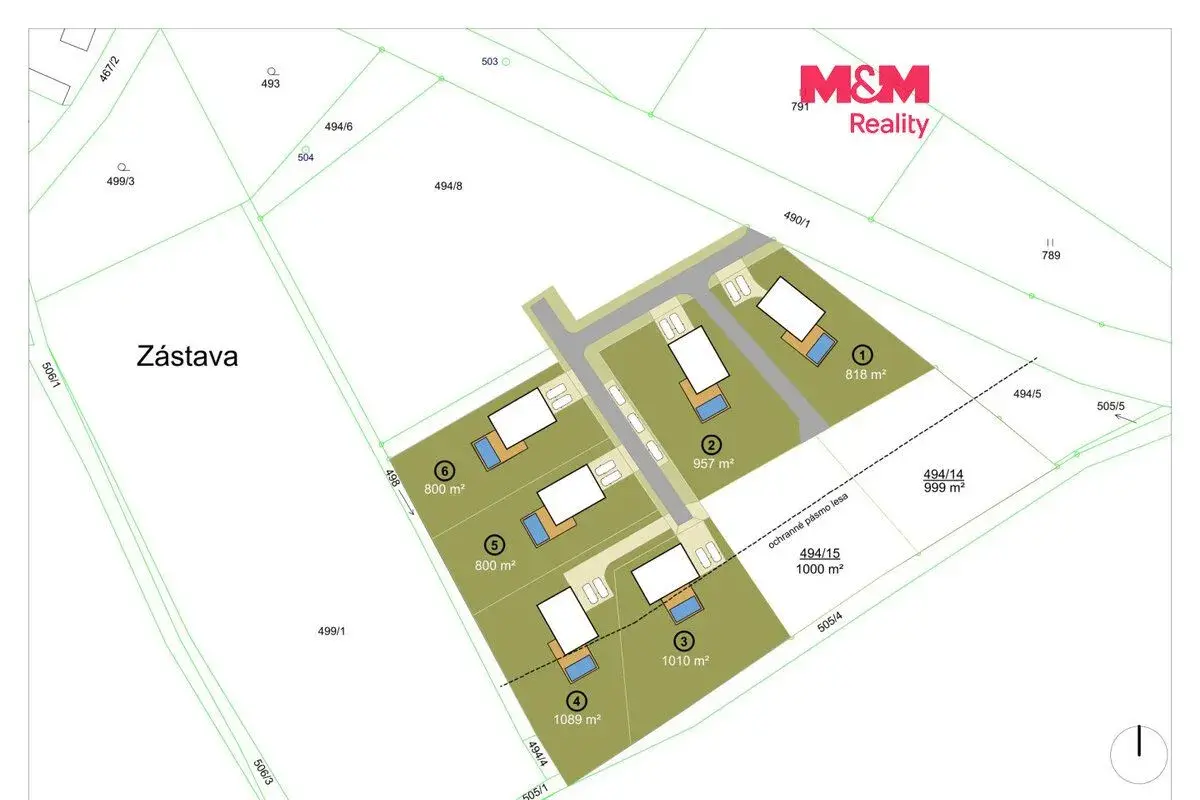 Prodej pozemku k bydlení, 800 m², Újezd u Sezemic