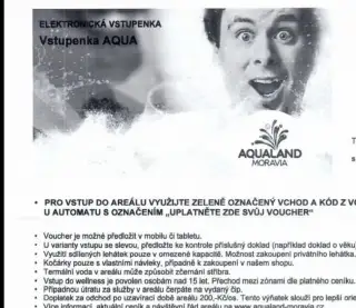 Vstupenka do Aqualand Moravia