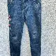 Dámské džíny skinny s květinovou výšivkou - vel. S/M / 36-38