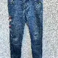 Dámské džíny skinny s květinovou výšivkou - vel. S/M / 36-38