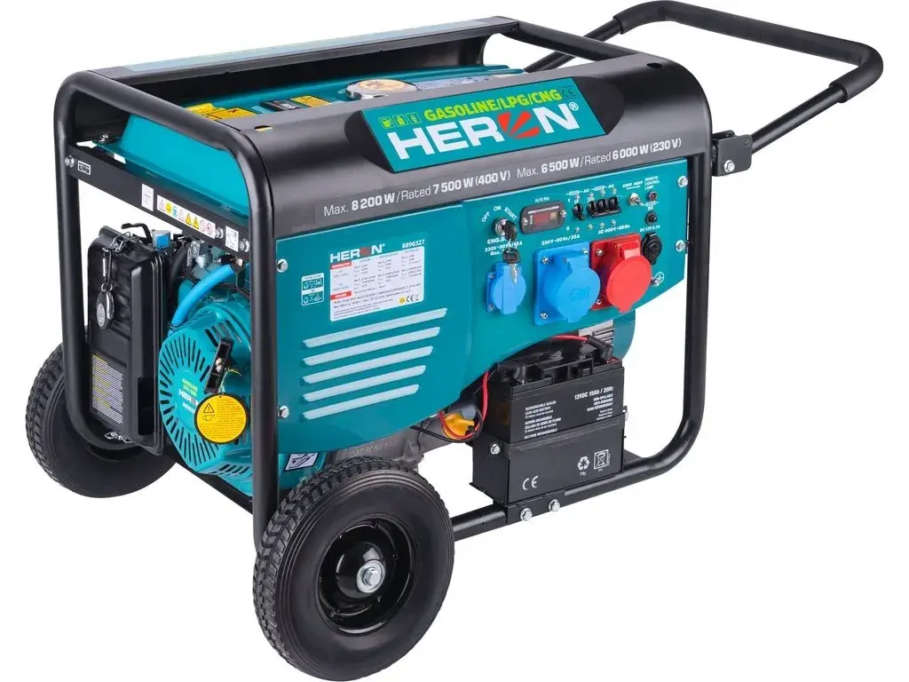 HERON 8896327 – 17HP / 8,2 kW LPG/benzín (400 V + 230 V)