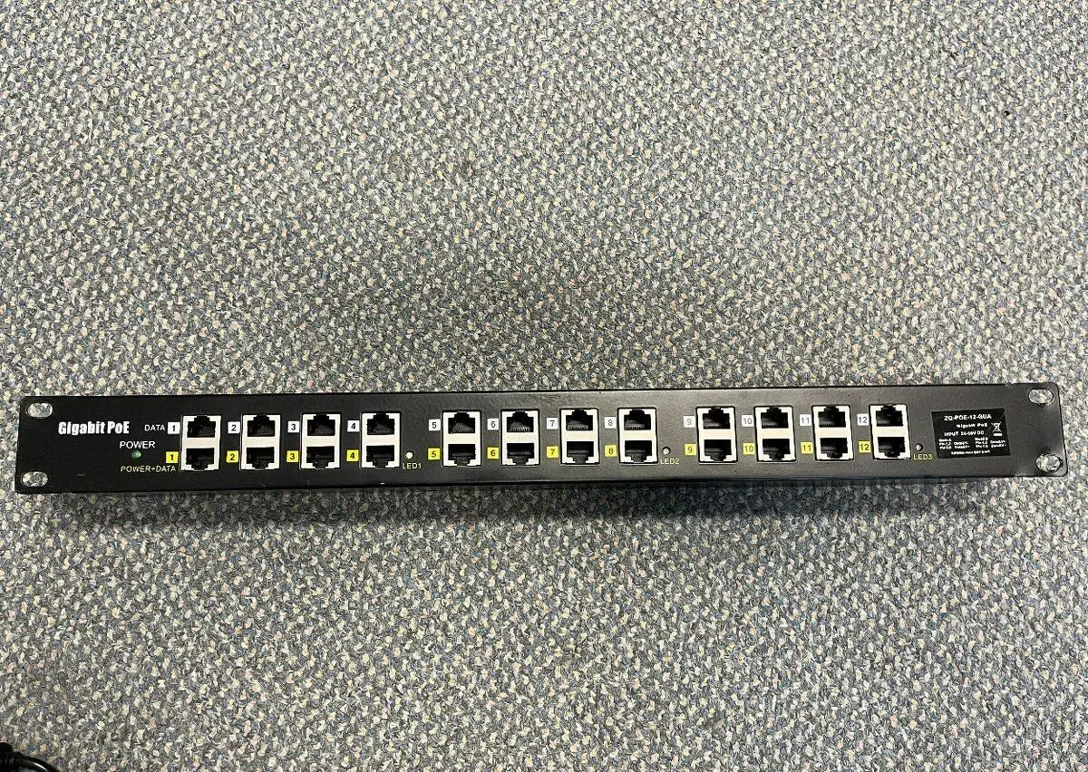 Patch panel PoE ZQ-POE-12-GUA + zdroj