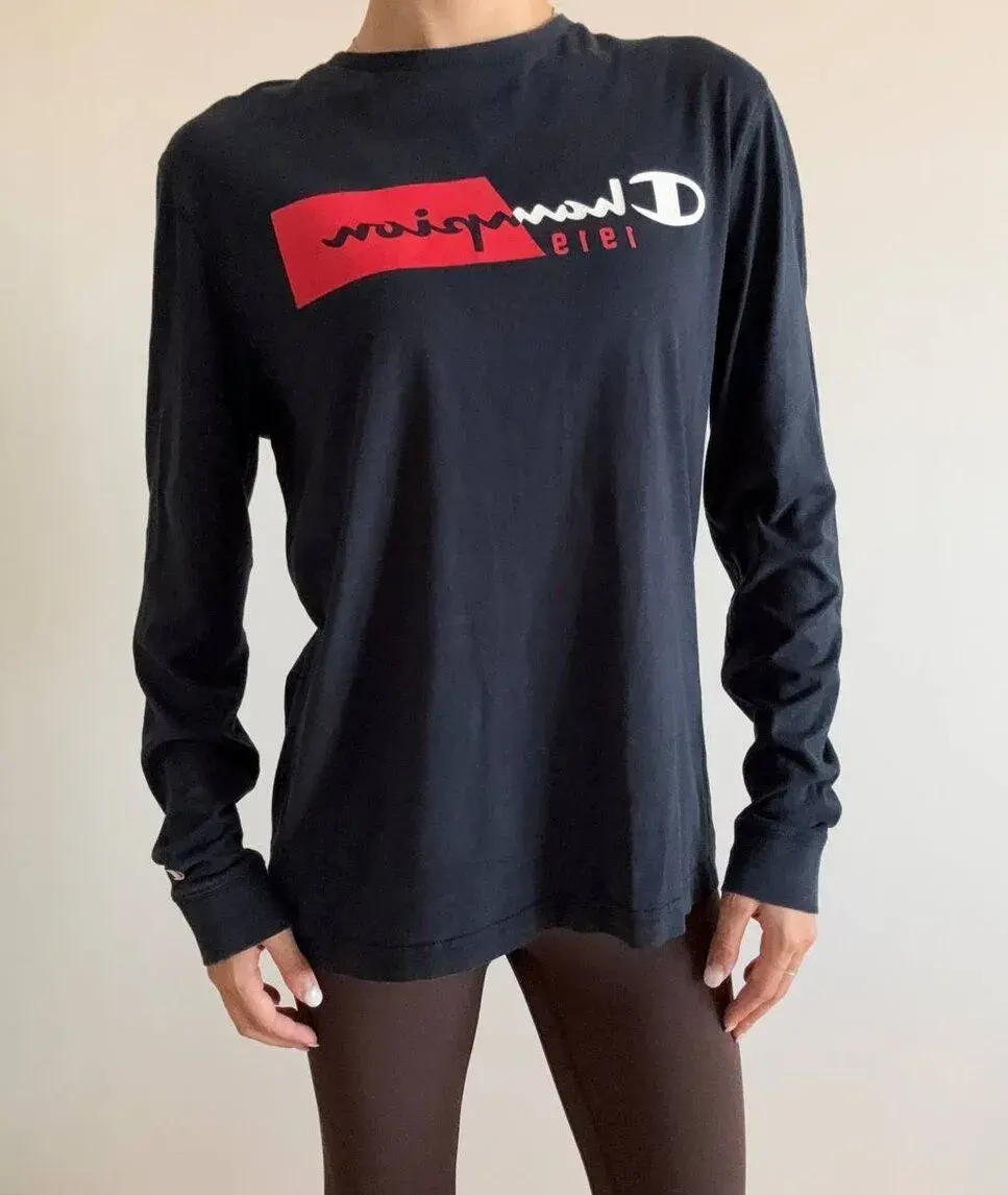 Modrý longsleeve / tričko s dlouhým rukávem Champion